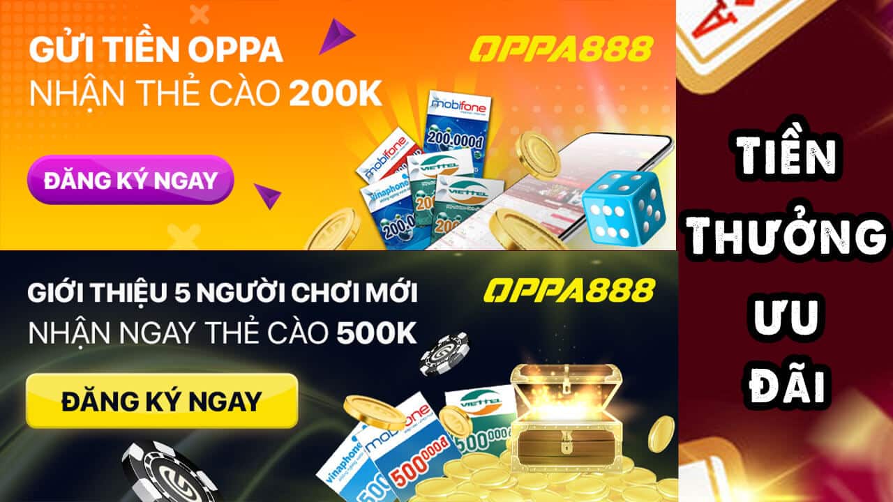Nhà cái Oppabet tặng thẻ cào 200K
